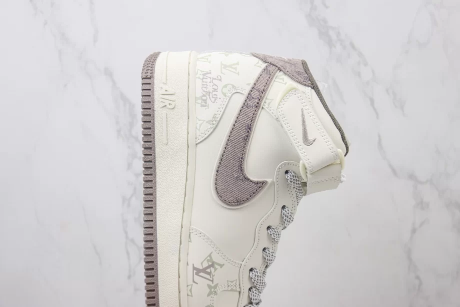 LV x Nike Air Force 1 Mid White Brown - AF152