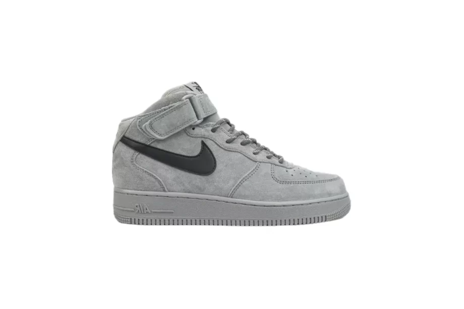 Nike Air Force 1 Mid Grey Black Swoosh - AF157