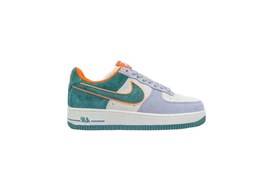 Nike AF1 Low Custom Light Blue and Green - AF166