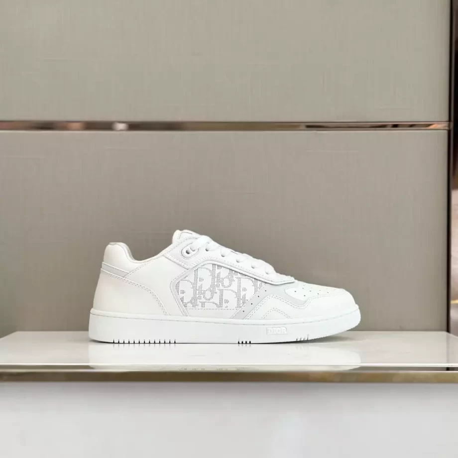 B27 Low-Top Sneaker White Smooth Calfskin and Dior Oblique Galaxy Leather - CDO113