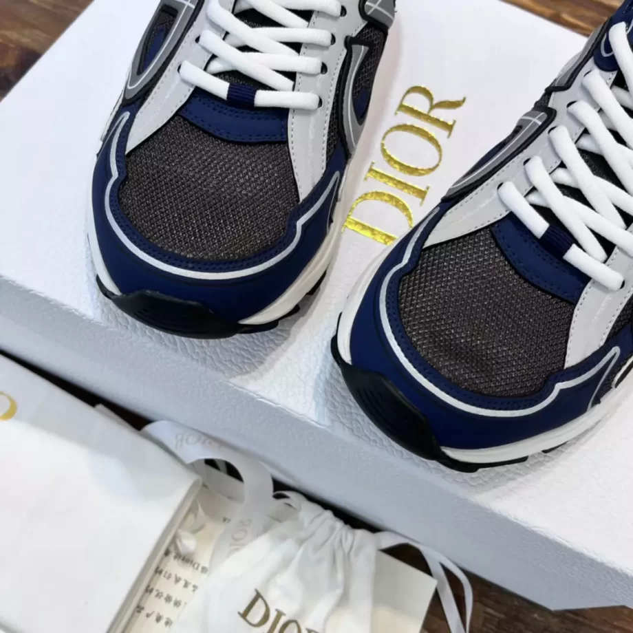 B30 Sneaker Anthracite Gray Mesh with Black, Blue and Dior Gray Technical Fabric - CDO122