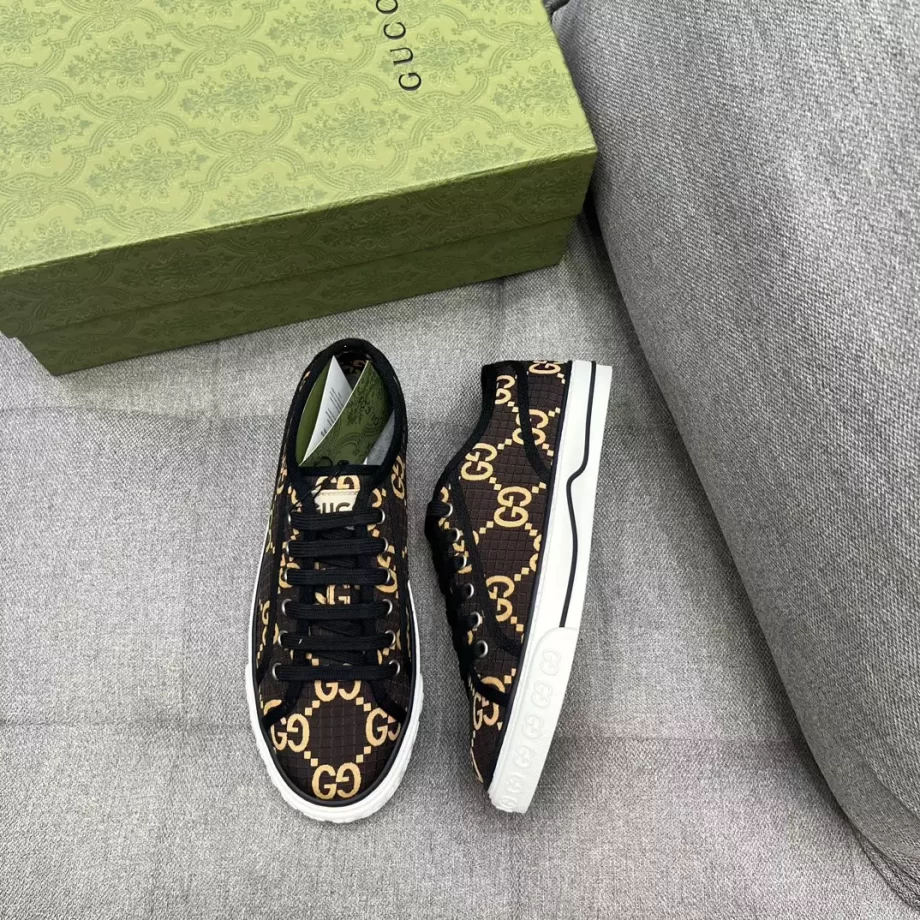 Gucci Tennis 1977 Sneaker Ebony And Beige GG Ripstop - GCC209