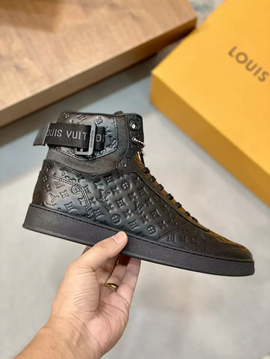 LV Rivoli Sneaker Boot Black Mini Monogram Embossed Calf Leather - LSVT248