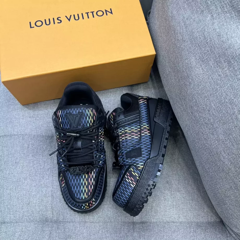 LV Trainer Maxi Sneaker Black Grained Calf Leather - LSVT253