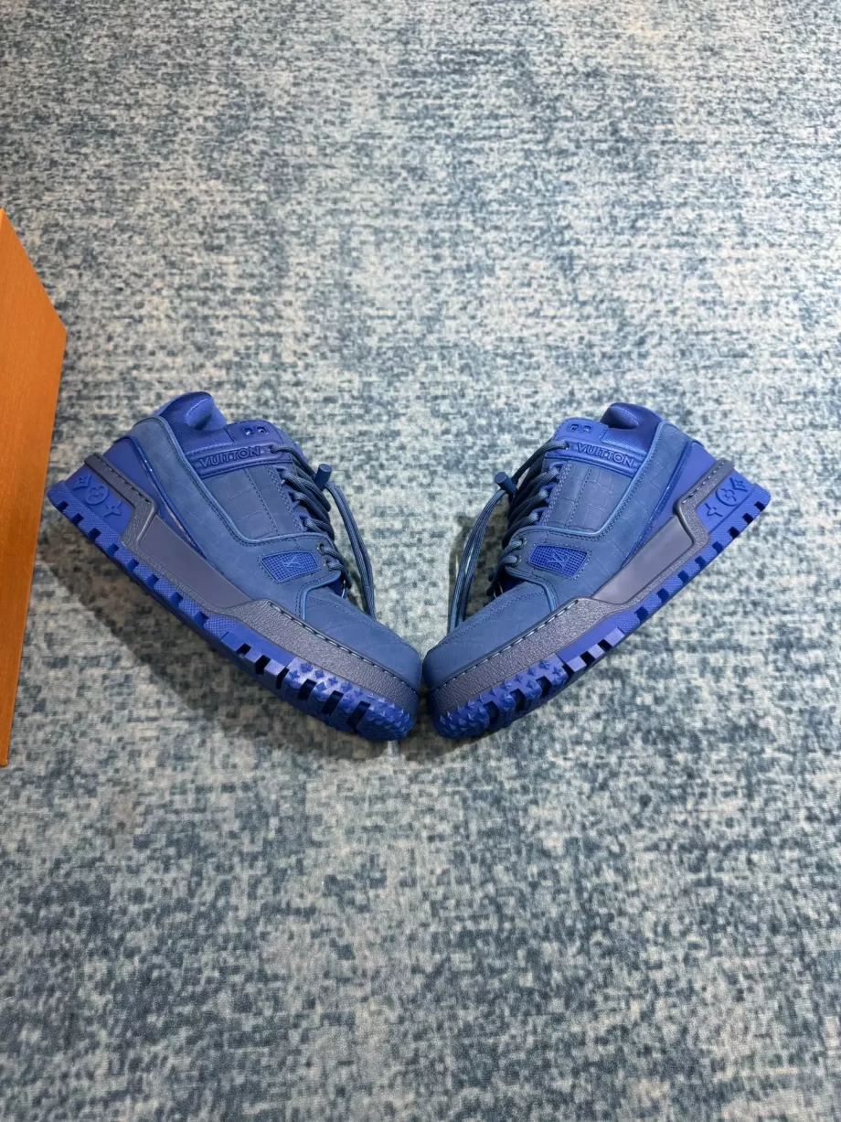 LV Trainer Maxi Sneaker Blue Alligator Printed Nubuck Calf Leather - LSVT238