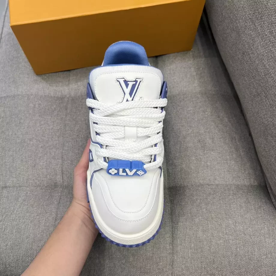 LV Trainer Maxi Sneaker Blue Sky Bicolor Calf Leather - LSVT223