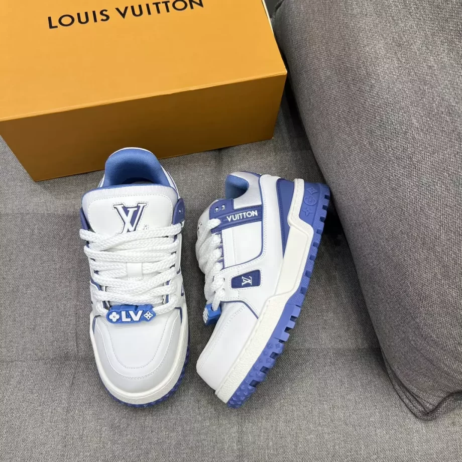 LV Trainer Maxi Sneaker Blue Sky Bicolor Calf Leather - LSVT223