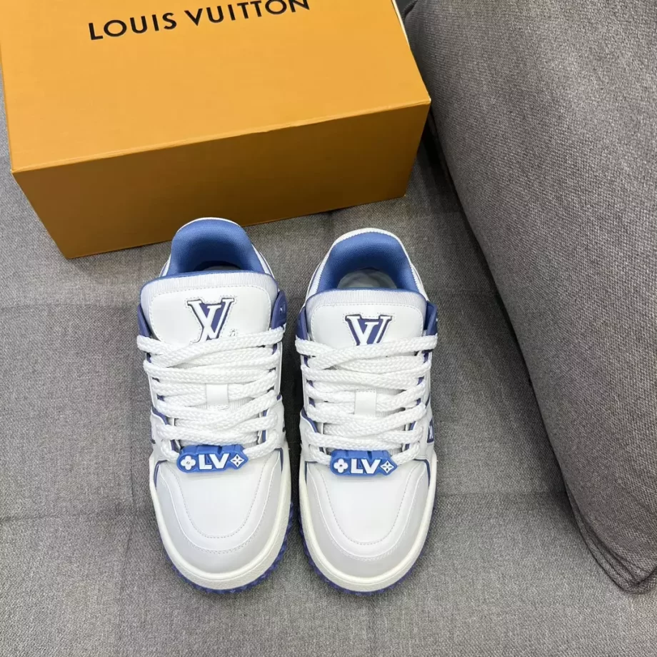 LV Trainer Maxi Sneaker Blue Sky Bicolor Calf Leather - LSVT223