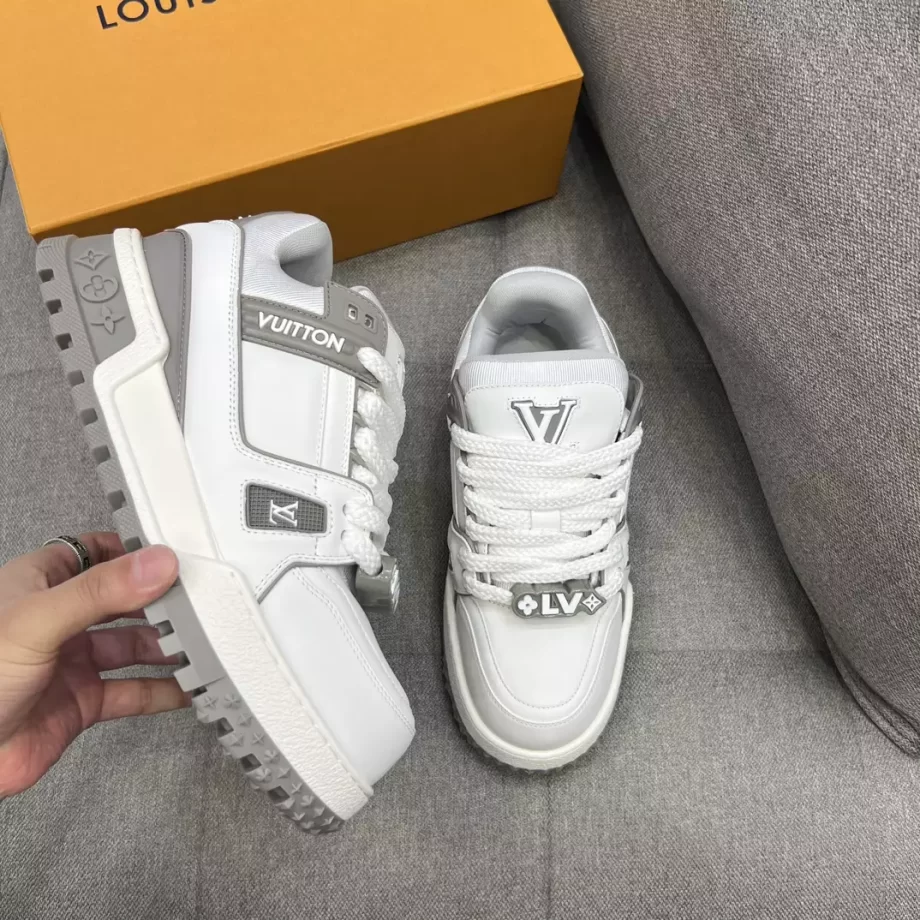 LV Trainer Maxi Sneaker Grey Bicolor Calf Leather