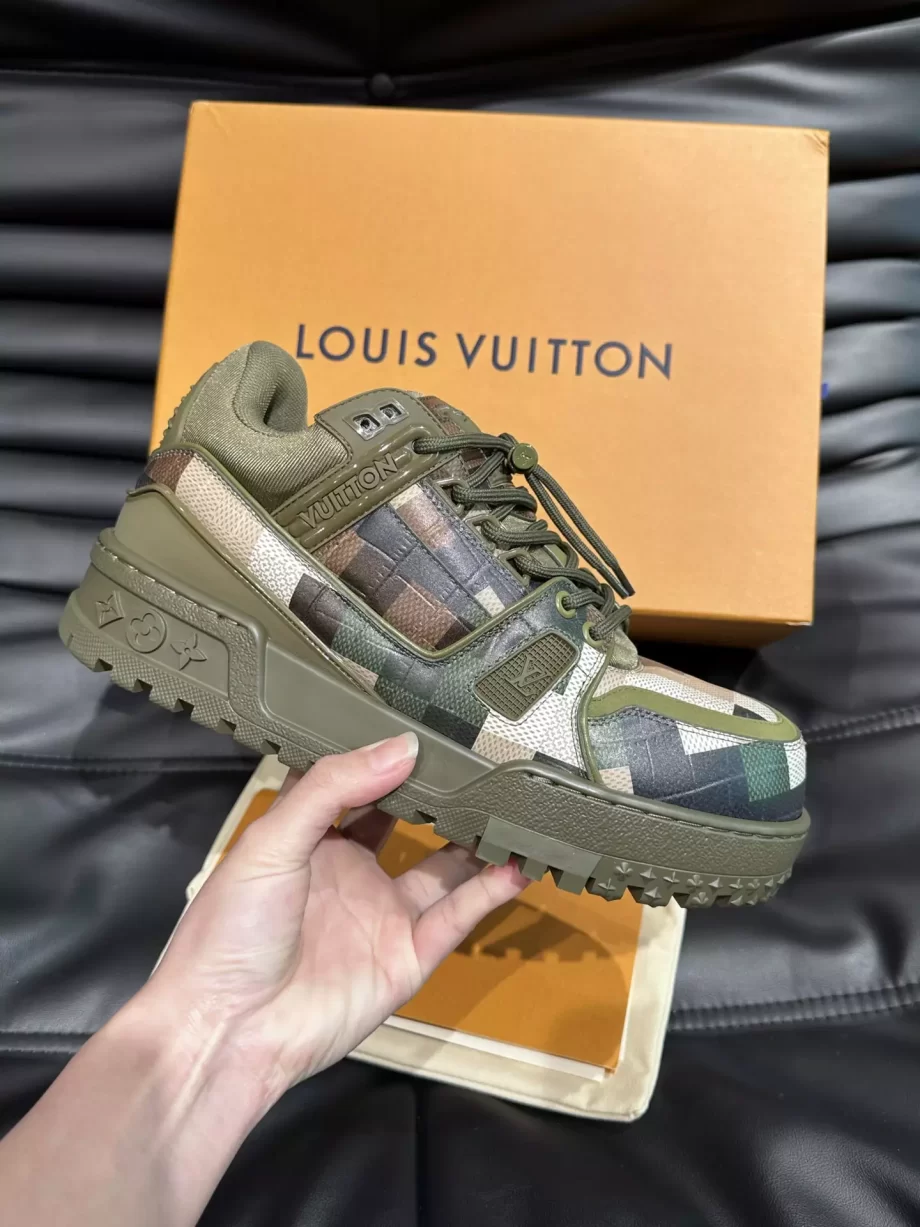 LV Trainer Maxi Sneaker Khaki Green Calf Leather - LSVT222