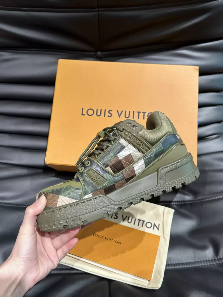 LV Trainer Maxi Sneaker Khaki Green Calf Leather - LSVT222