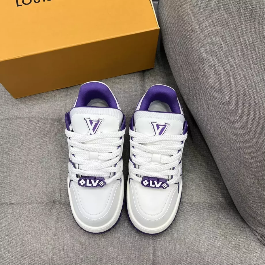 LV Trainer Maxi Sneaker Purple Bicolor Calf Leather