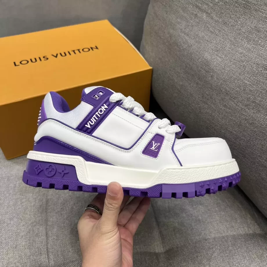 LV Trainer Maxi Sneaker Purple Bicolor Calf Leather