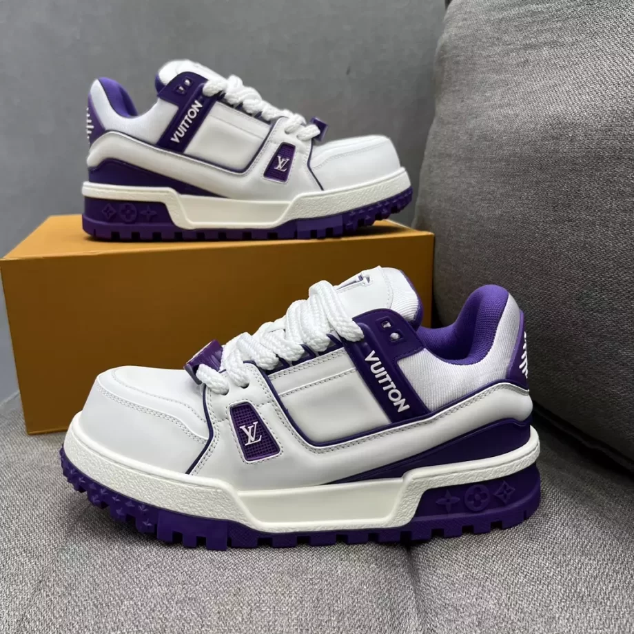 LV Trainer Maxi Sneaker Purple Bicolor Calf Leather