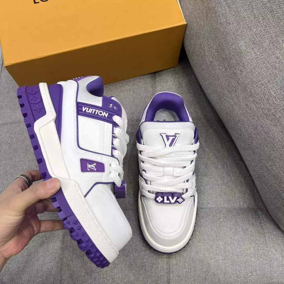 LV Trainer Maxi Sneaker Purple Bicolor Calf Leather