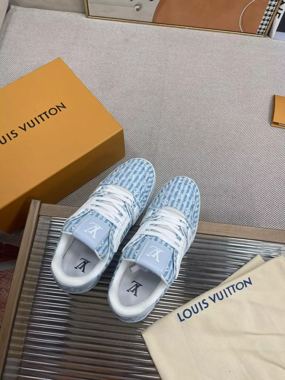 LV Trainer Sneaker Blue Mini Monogram Textile