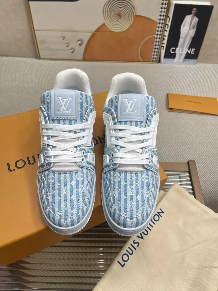 LV Trainer Sneaker Blue Mini Monogram Textile