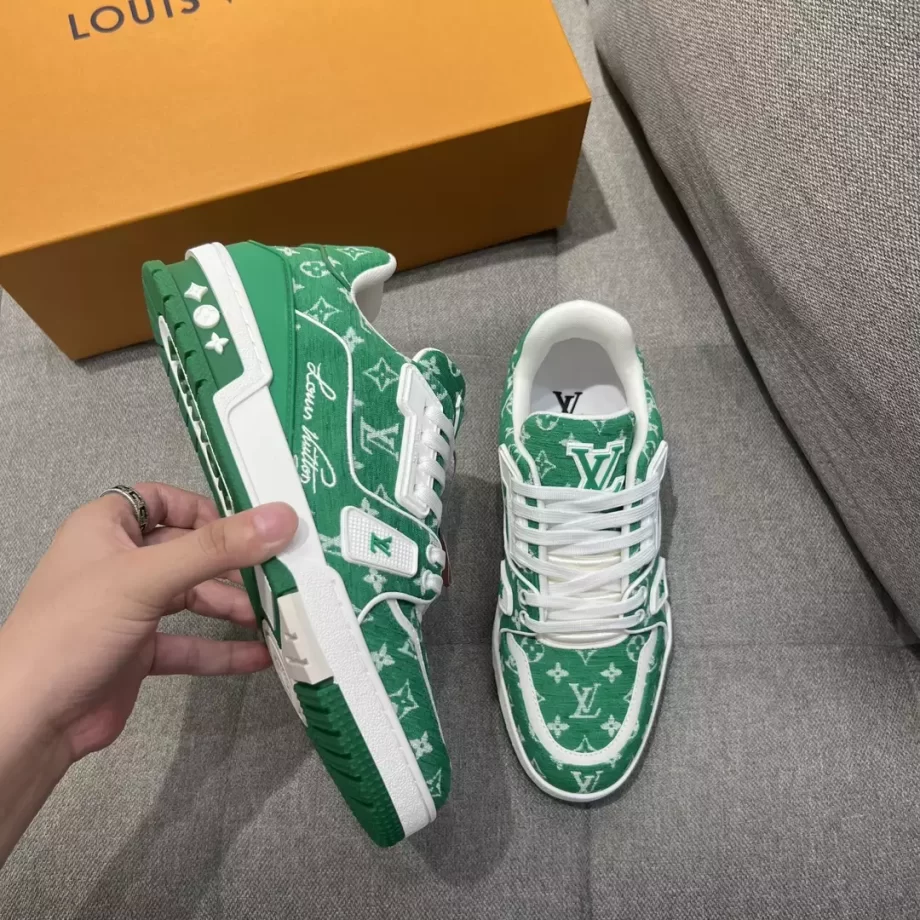 LV Trainer Sneaker Green Monogram Textile - LSVT260