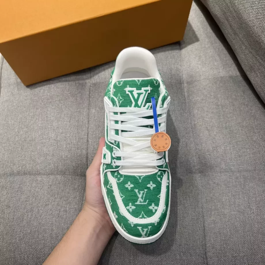 LV Trainer Sneaker Green Monogram Textile - LSVT260