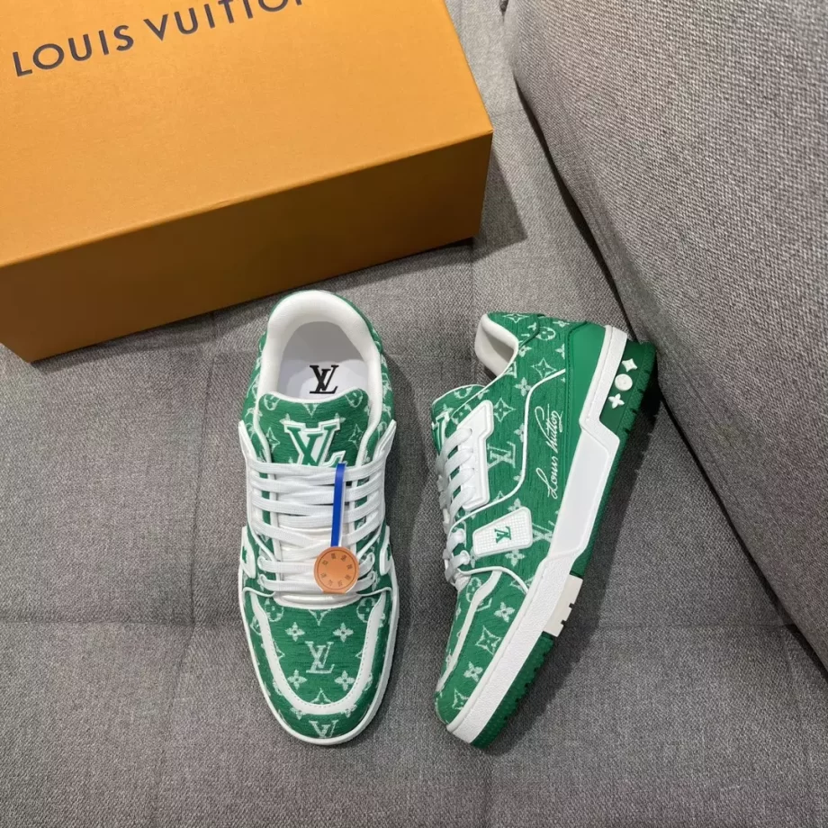 LV Trainer Sneaker Green Monogram Textile - LSVT260