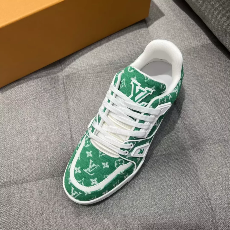 LV Trainer Sneaker Green Monogram Textile - LSVT260