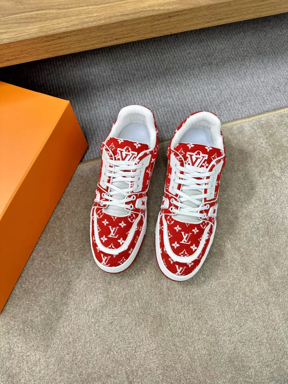 LV Trainer Sneaker Red Monogram Textile - LSVT263