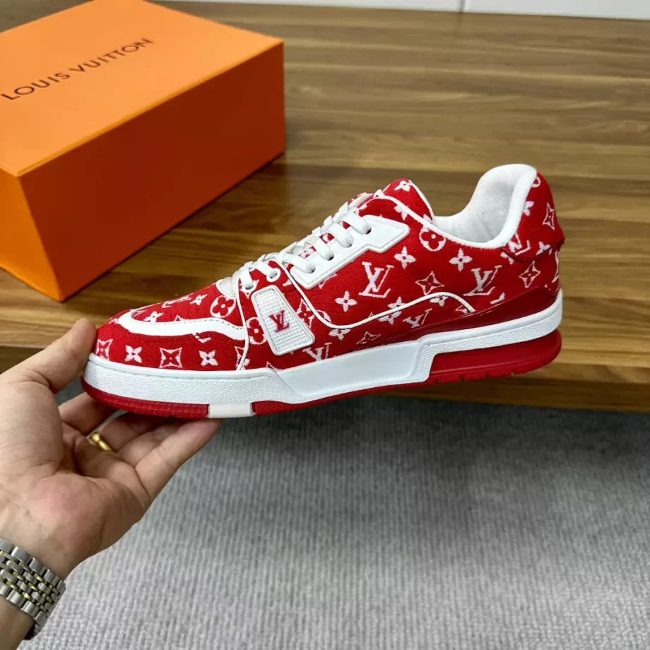 LV Trainer Sneaker Red Monogram Textile - LSVT263