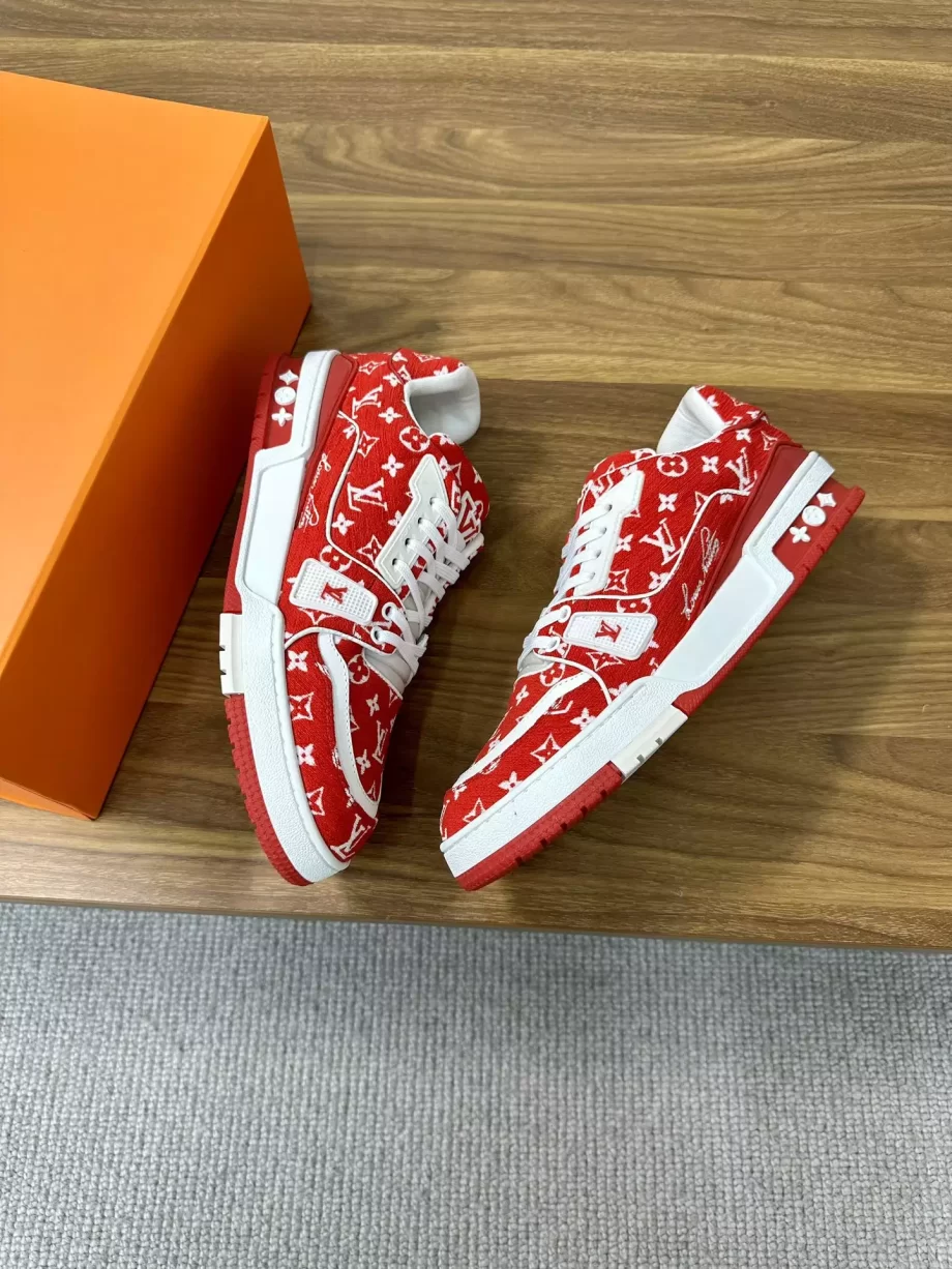 LV Trainer Sneaker Red Monogram Textile - LSVT263