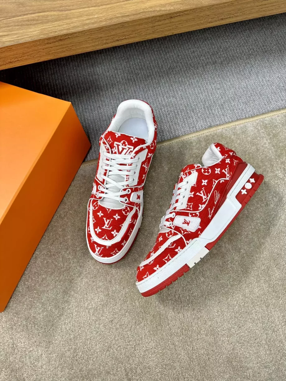 LV Trainer Sneaker Red Monogram Textile - LSVT263