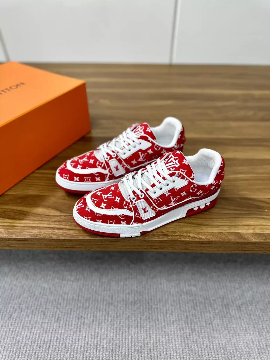 LV Trainer Sneaker Red Monogram Textile - LSVT263