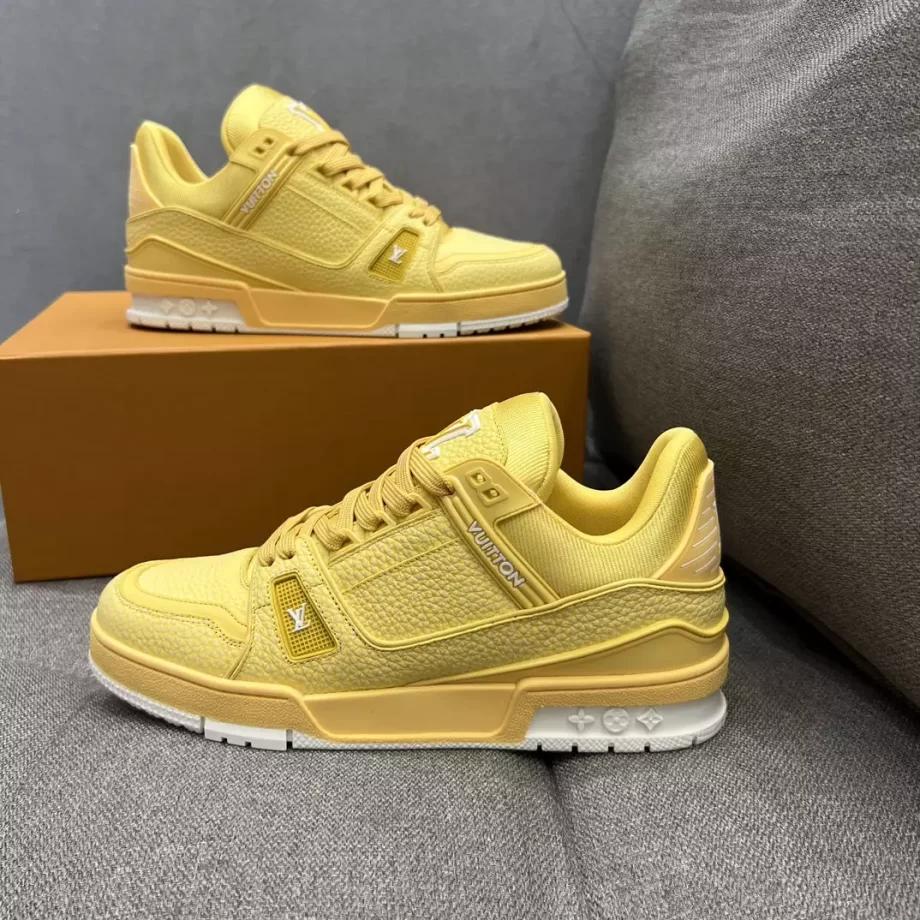 LV Trainer Sneaker Yellow Grained Calf Leather - LSVT255