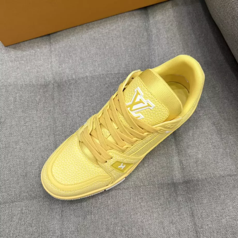 LV Trainer Sneaker Yellow Grained Calf Leather - LSVT255