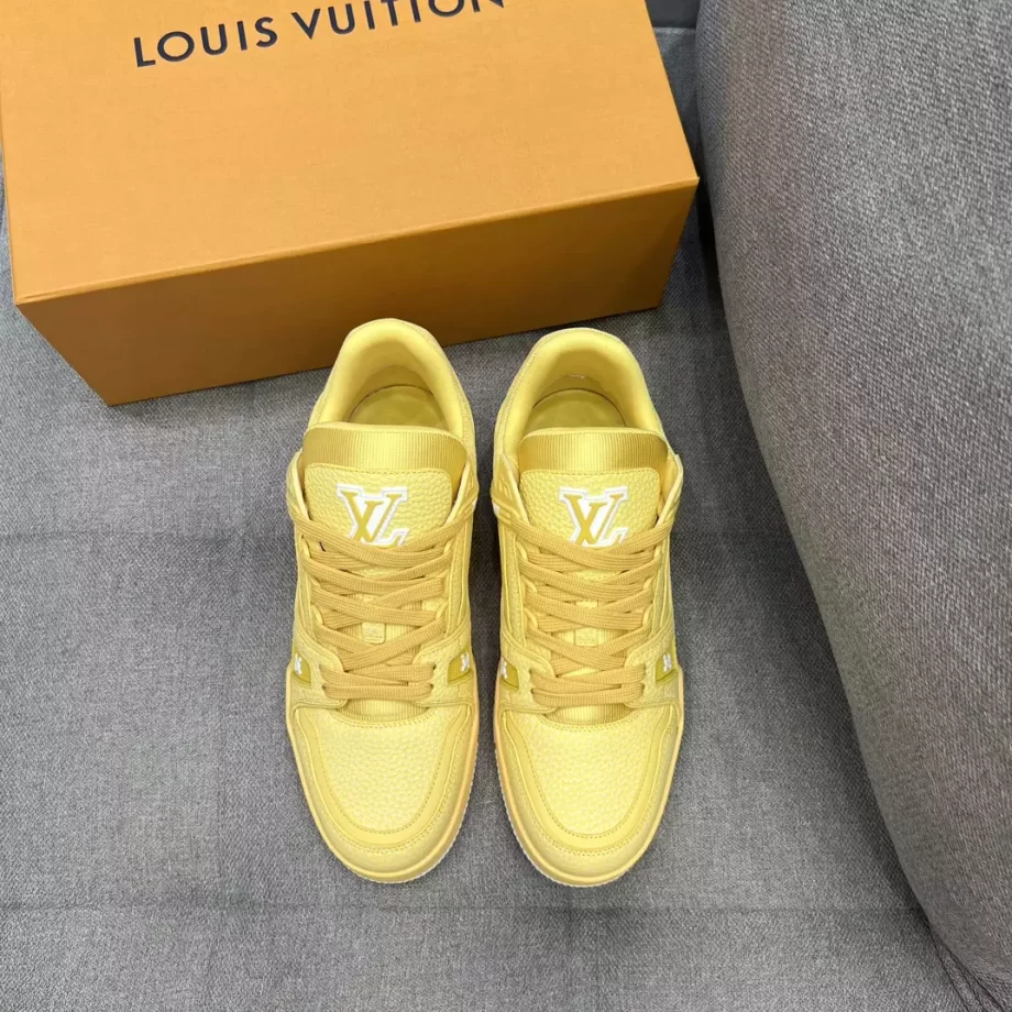 LV Trainer Sneaker Yellow Grained Calf Leather - LSVT255