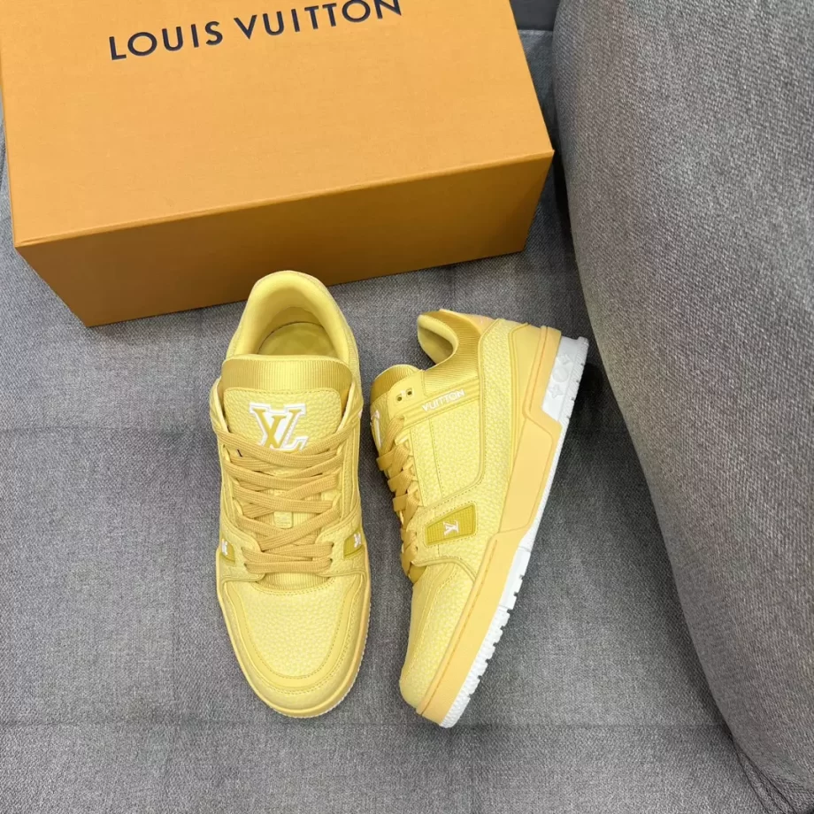 LV Trainer Sneaker Yellow Grained Calf Leather - LSVT255