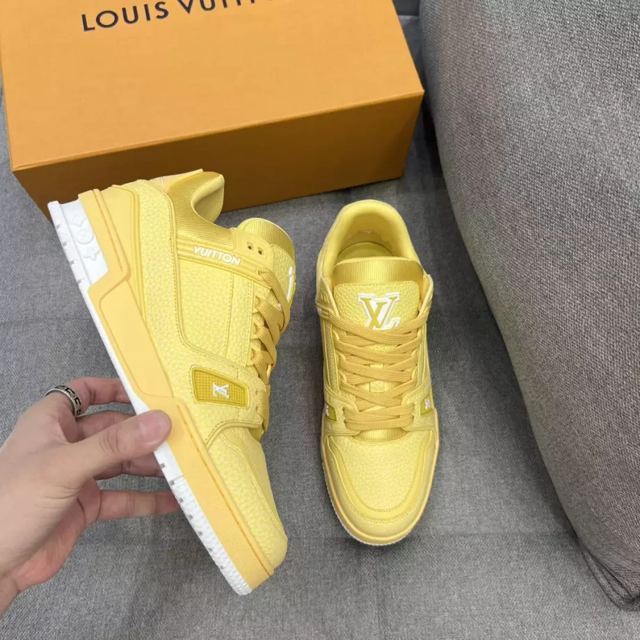 LV Trainer Sneaker Yellow Grained Calf Leather - LSVT255