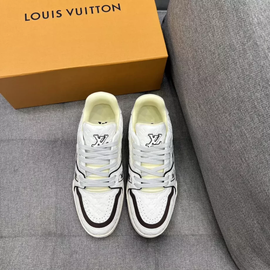 LV x Tyler Trainer Sneaker White Monogram Embossed Calf Leather - LSVT215