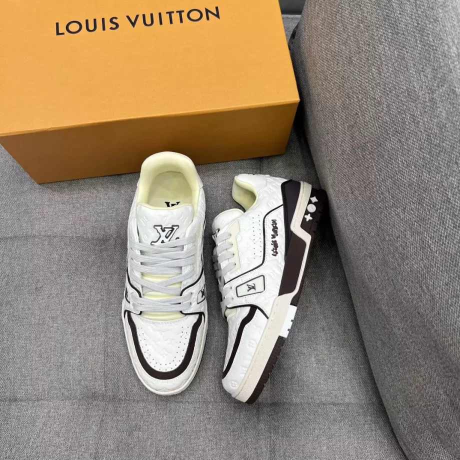 LV x Tyler Trainer Sneaker White Monogram Embossed Calf Leather - LSVT215