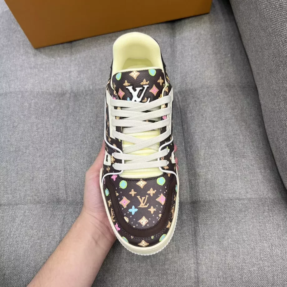 Louis Vuitton x Tyler Moka Brown Trainer Sneaker Monogram Printed Grained Calf Leather - LSVT256