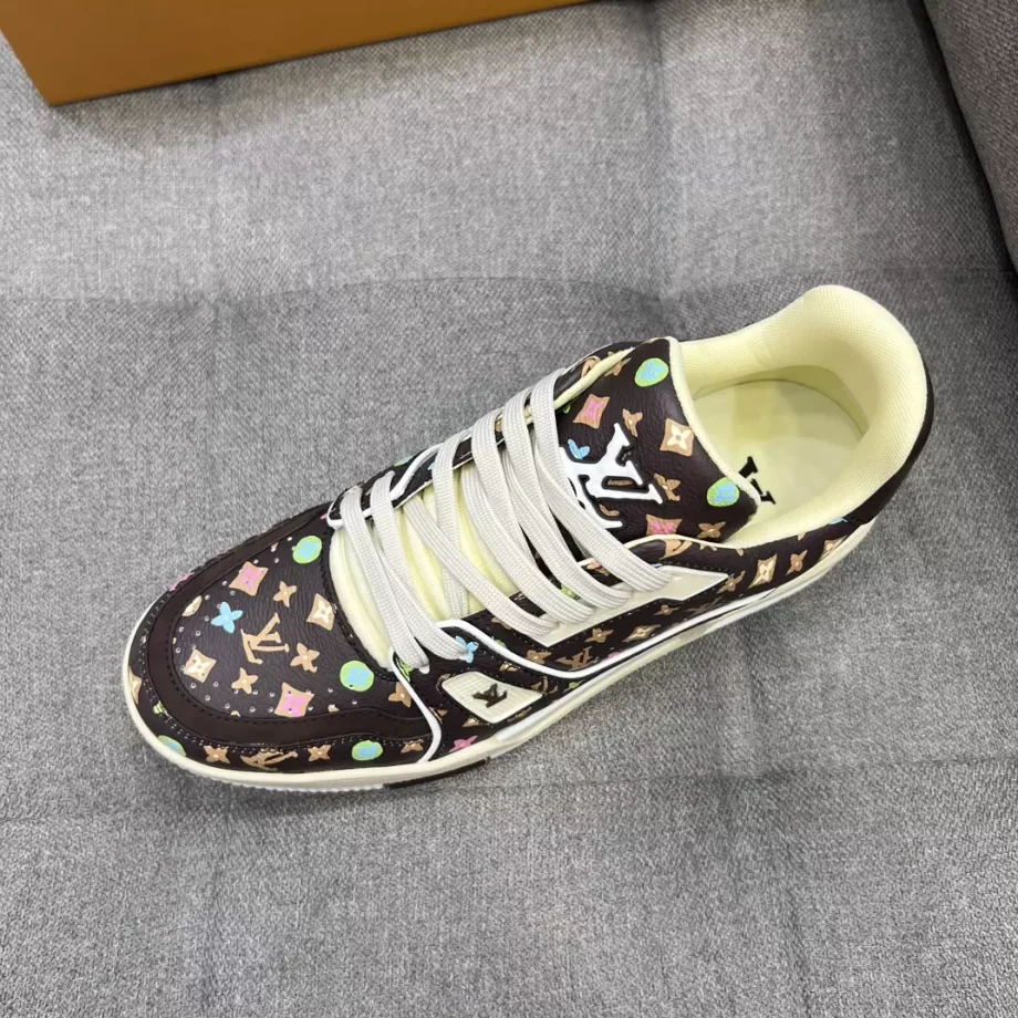 Louis Vuitton x Tyler Moka Brown Trainer Sneaker Monogram Printed Grained Calf Leather - LSVT256