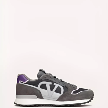 Valentino Garavani VLogo Pace Low Top Sneakers in Dark Grey/Purple - VLS066