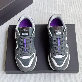 Valentino Garavani VLogo Pace Low Top Sneakers in Dark Grey/Purple - VLS066