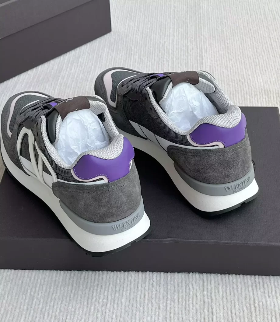 Valentino Garavani VLogo Pace Low Top Sneakers in Dark Grey/Purple - VLS066