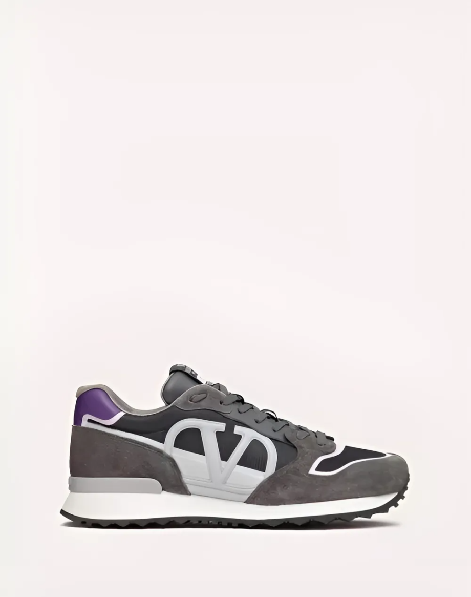 Valentino Garavani VLogo Pace Low Top Sneakers in Dark Grey/Purple - VLS066