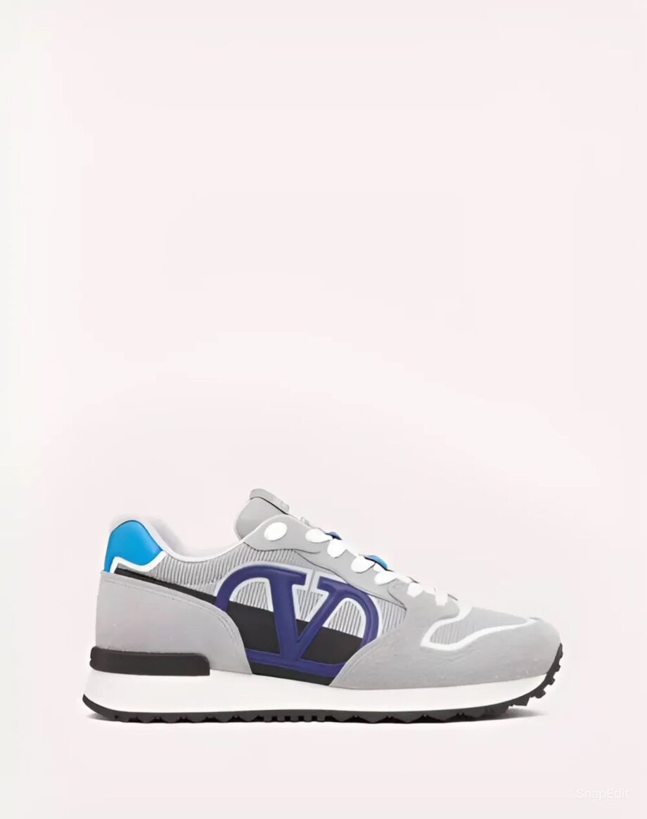 Valentino Garavani VLogo Pace Low Top Sneakers in Grey/Blue - VLS068