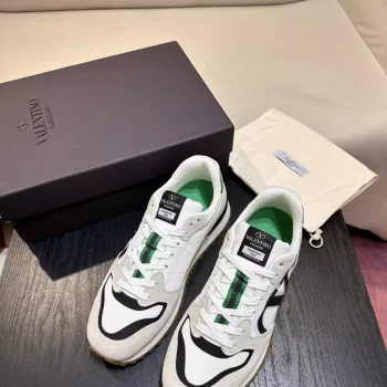 Valentino Garavani VLogo Pace Low Top Sneakers in White/Green - VLS067