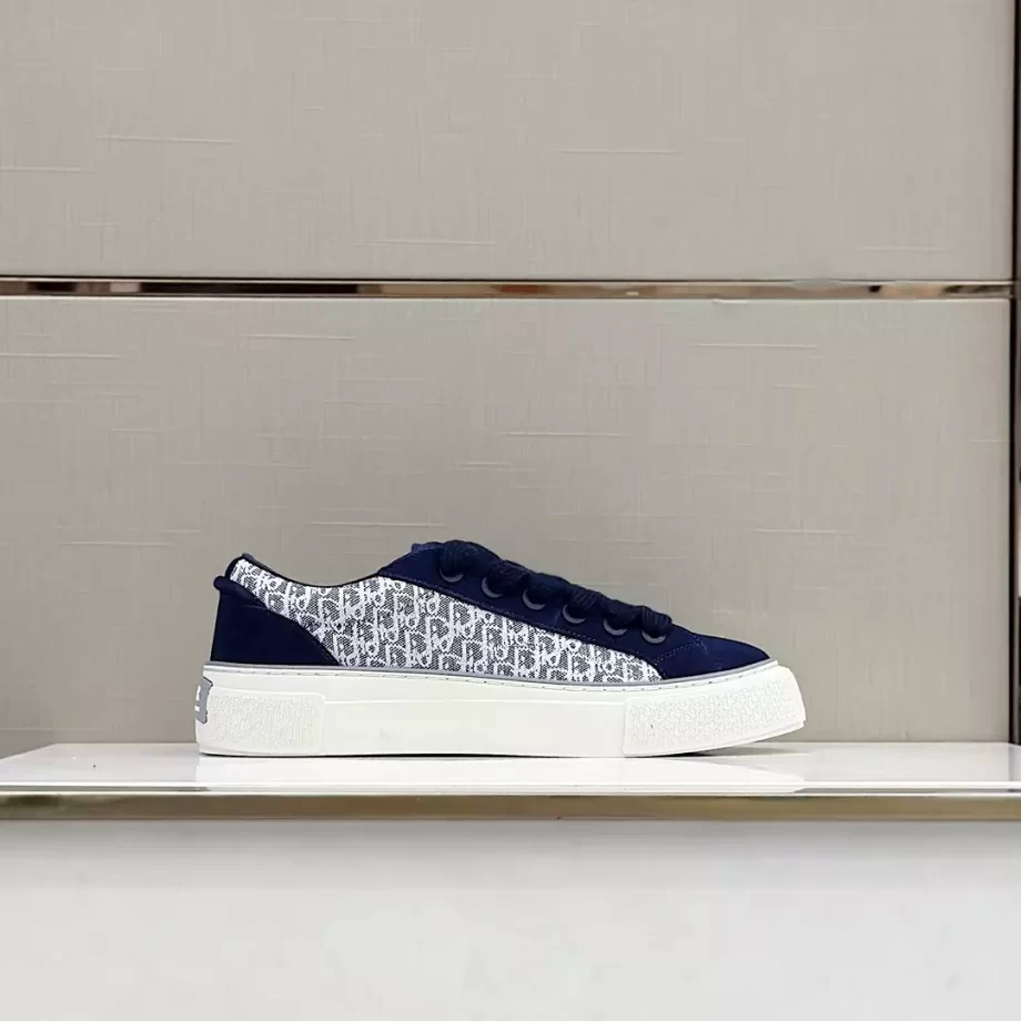 B33 Sneaker Navy Blue Dior Oblique Jacquard and Suede - CDO142