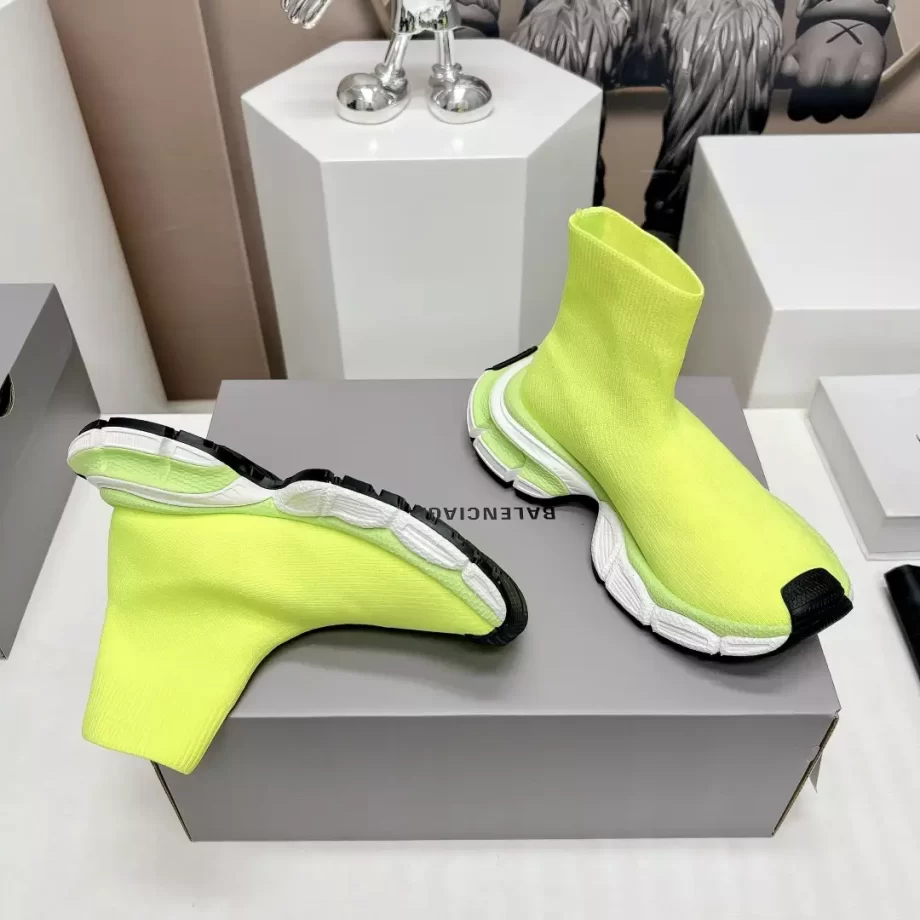 Balenciaga Men's 3XL Sock Recycled Knit Sneaker in Fluo Yellow - BB294