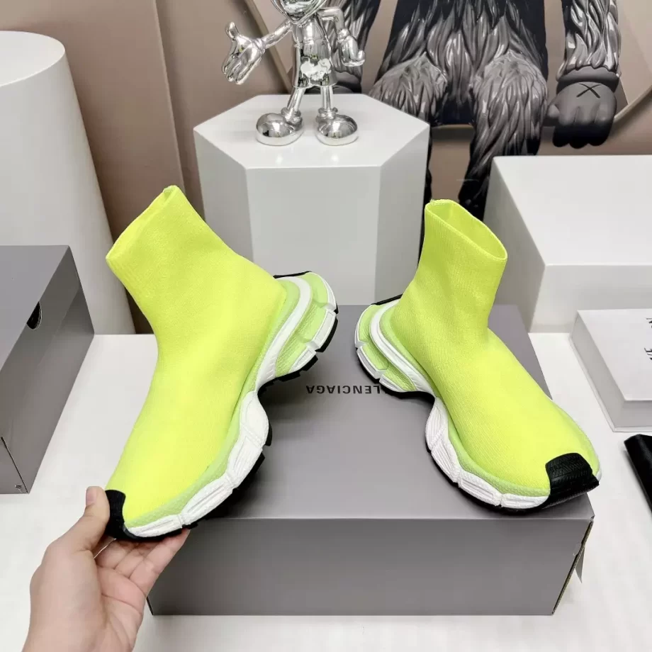 Balenciaga Men's 3XL Sock Recycled Knit Sneaker in Fluo Yellow - BB294