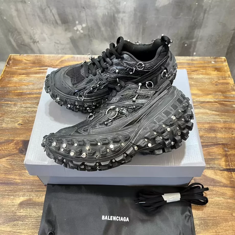 Balenciaga Men's Bouncer Screw Sneaker With Piercings in Black - BB304