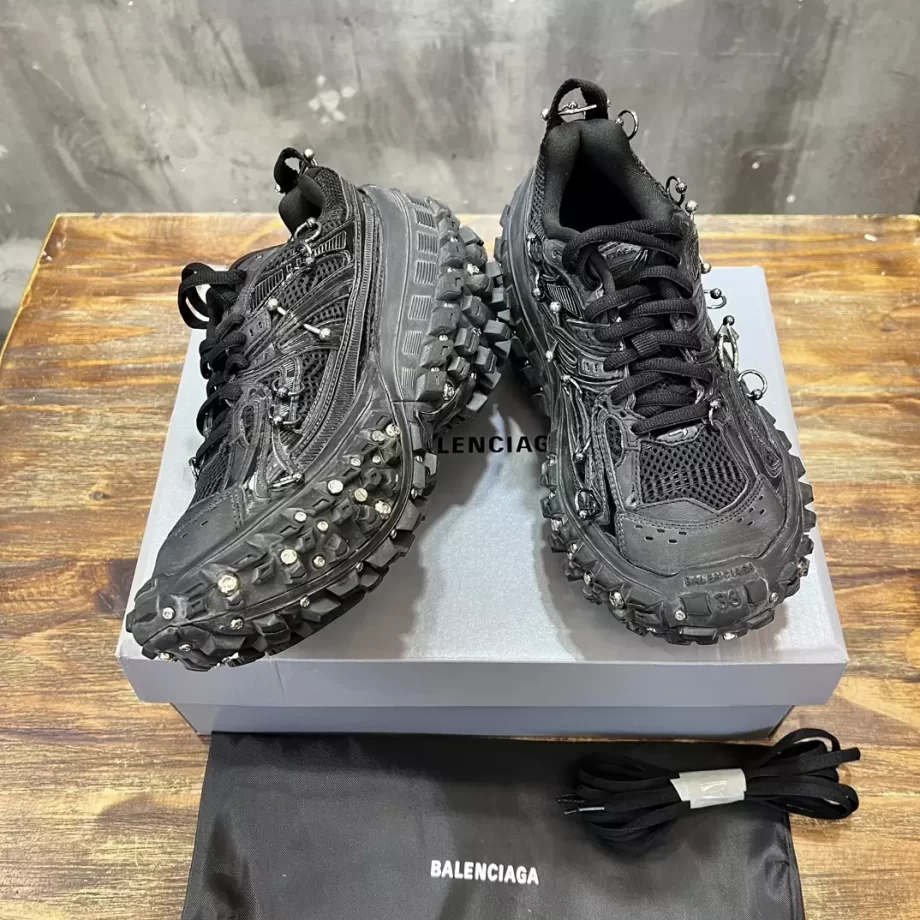 Balenciaga Men's Bouncer Screw Sneaker With Piercings in Black - BB304